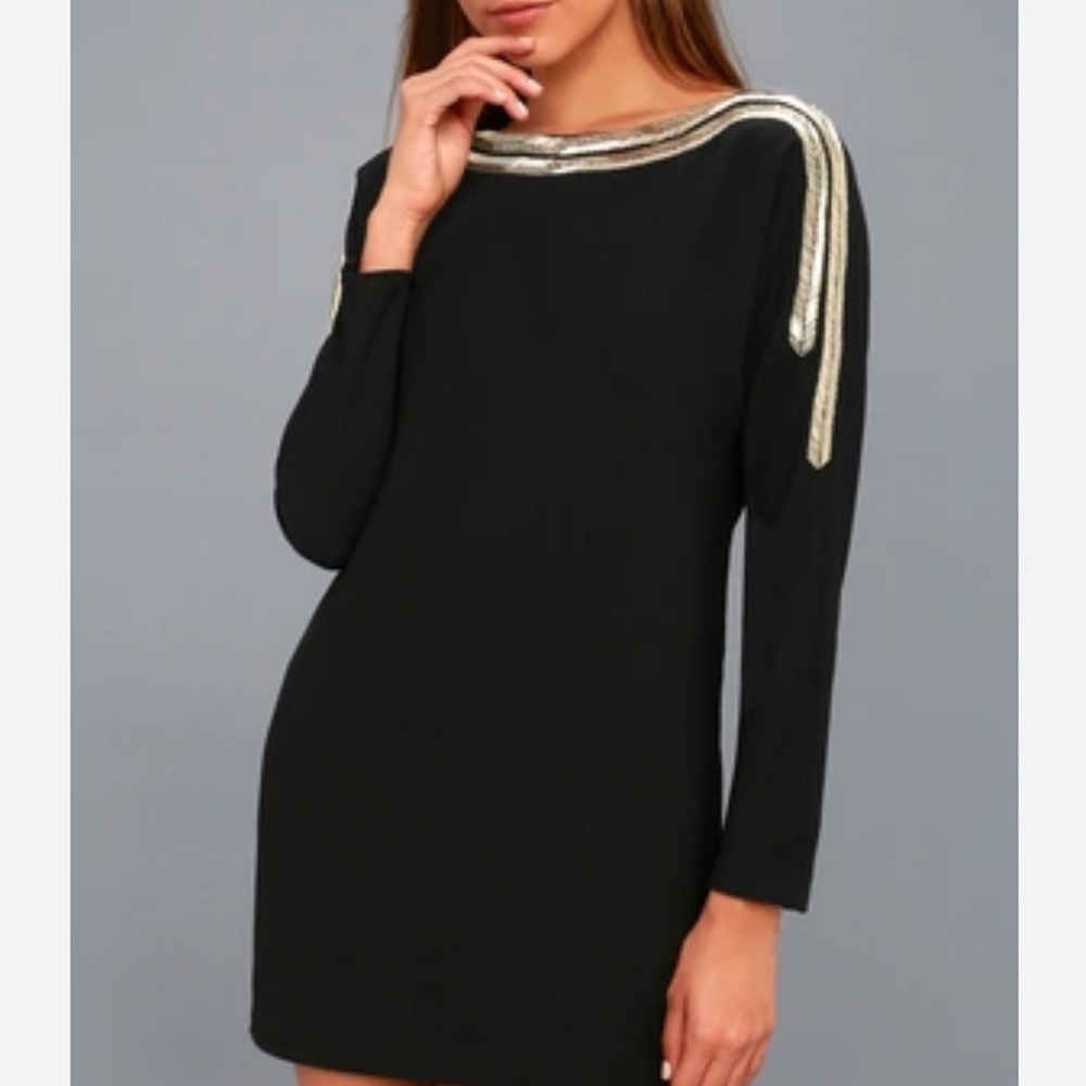 EUC Ali & Jay Longsleeved Black Mini Dress in L